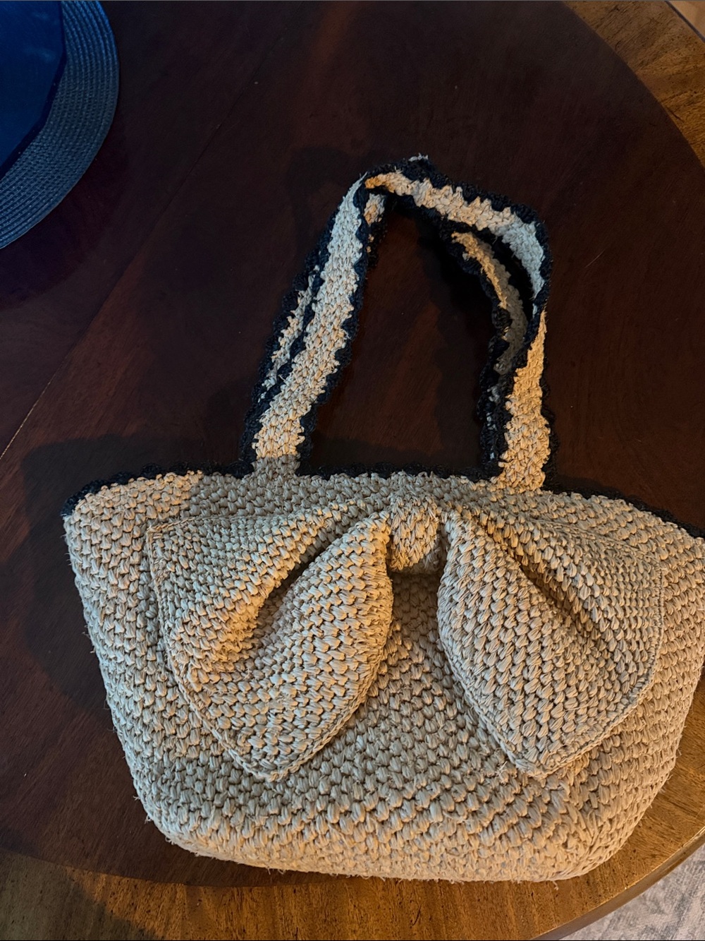 kate spade Beige Woven Bow-Accent Tote